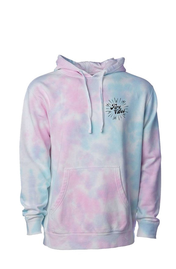 Fire Vibes Tie Dye Cotton Candy Hoodie