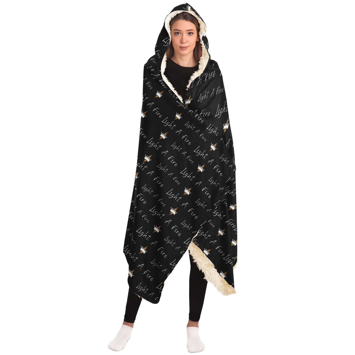 FIRE on the Wall Hooded Blanket