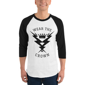 REP THE CROWN 3/4 sleeve raglan shirt
