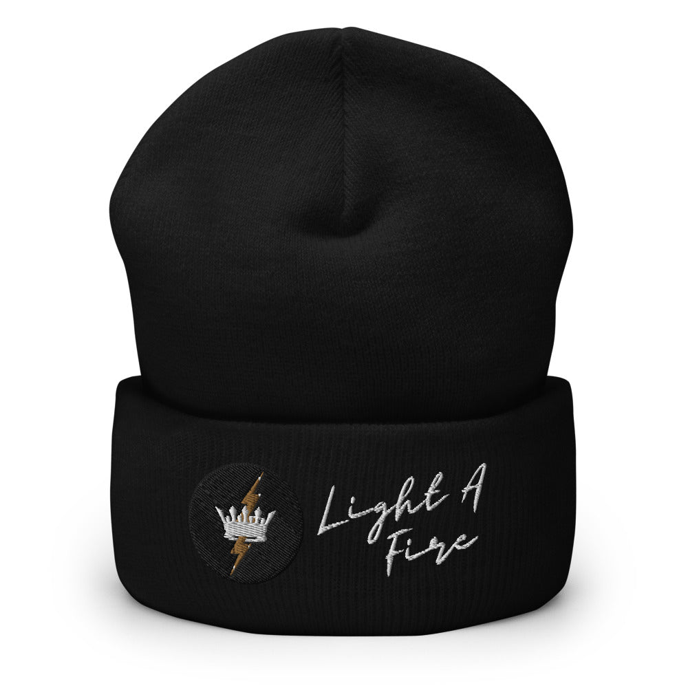 Embroidered LIGHT A FIRE Cuffed Beanie