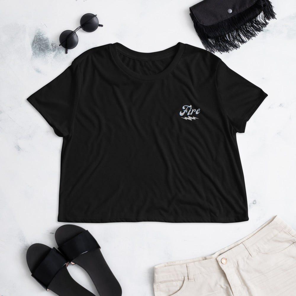 Classic Summer Nights Embroidered Crop Tee